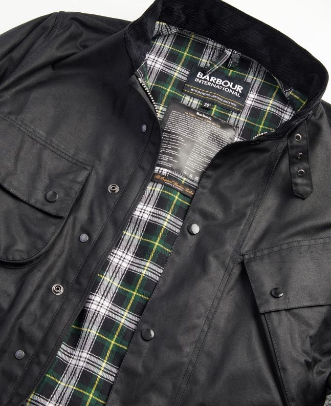 spezial madrid Barbour International Reflective A7 Waxed Jacket Classic Black Limitado a 3 días