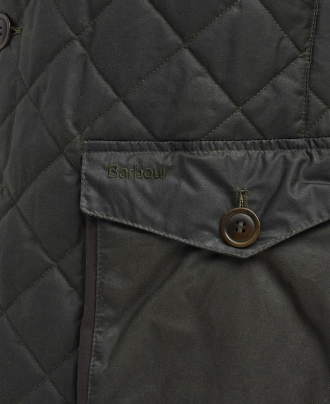 spezial madrid Barbour x TO KI TO Driving Quilted Waxed Jacket Archive Olive Ahorra y exporta