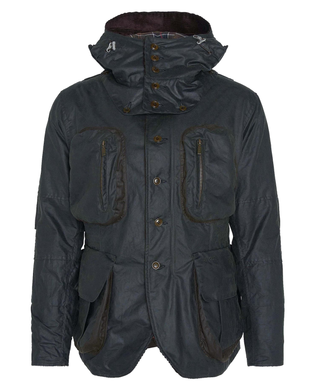 spezial madrid Barbour x TO KI TO Outland Waxed Jacket Sage Precios de Black Friday