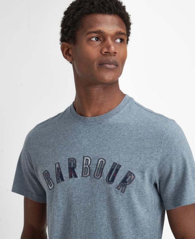 spezial madrid Barbour Ancroft Tartan Tee Mid Grey Marl En línea