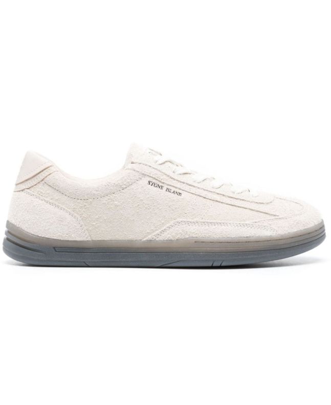 spezial madrid Stone Island S0101 Low Cut Suede Sneaker Ecru Liquidación