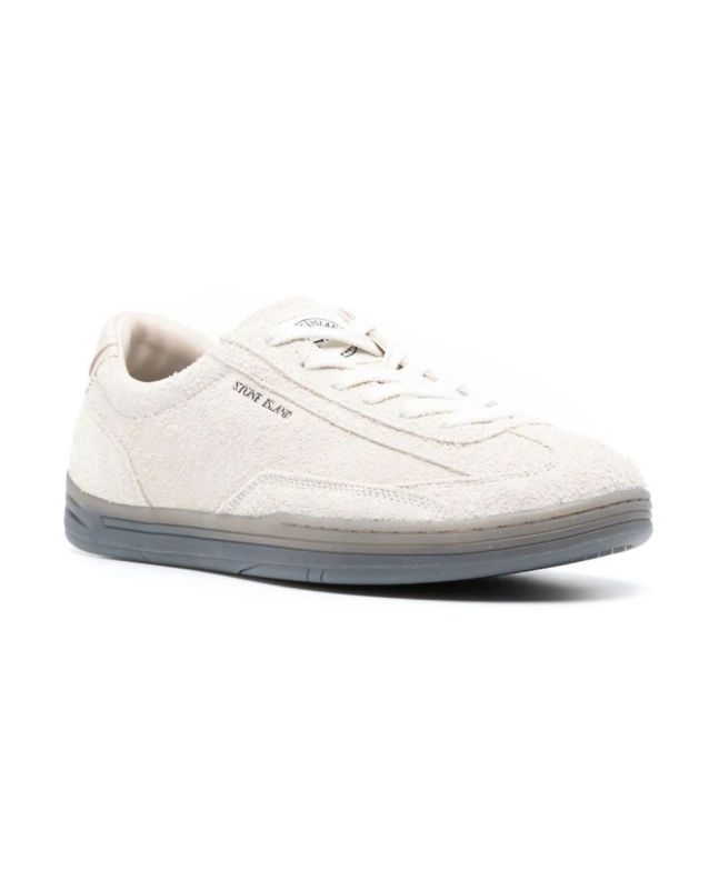 spezial madrid Stone Island S0101 Low Cut Suede Sneaker Ecru Liquidación
