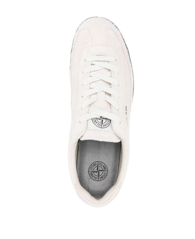spezial madrid Stone Island S0101 Low Cut Suede Sneaker Ecru Liquidación