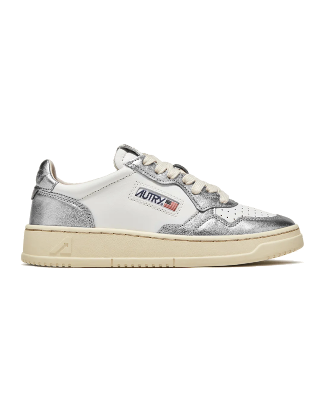 spezial madrid Autry Medalist Low Leather Bicolor Sneaker White & Silver Precios de Black Friday