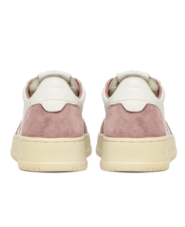 spezial madrid Autry Medalist Low Leather Sneaker White Goatskin & Pink Suede En oferta
