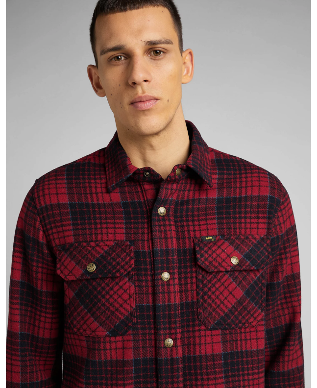 spezial madrid Lee 101 Wool Overshirt Salsa Red En línea