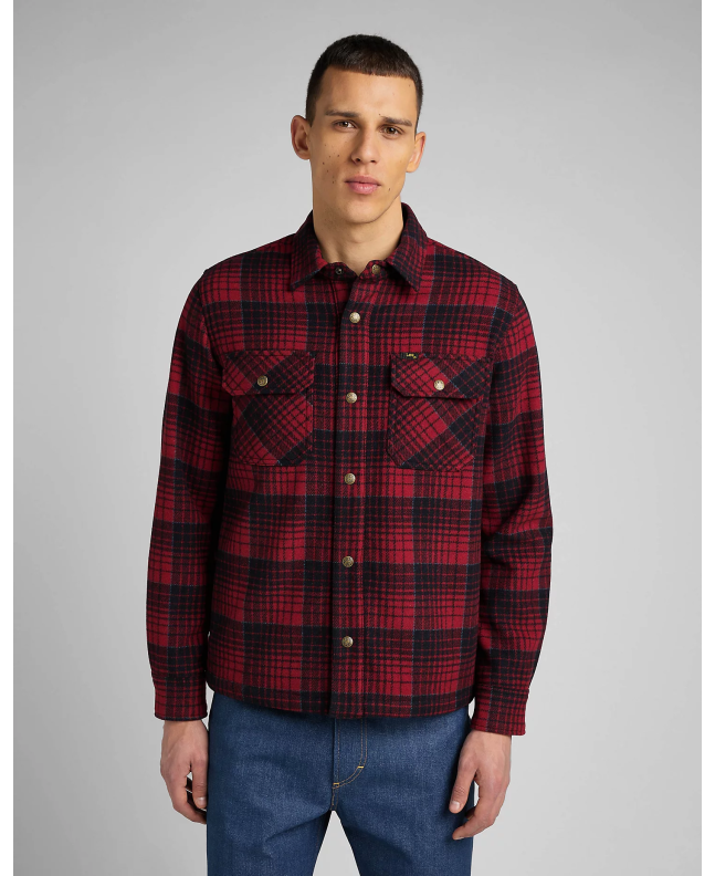 spezial madrid Lee 101 Wool Overshirt Salsa Red En línea