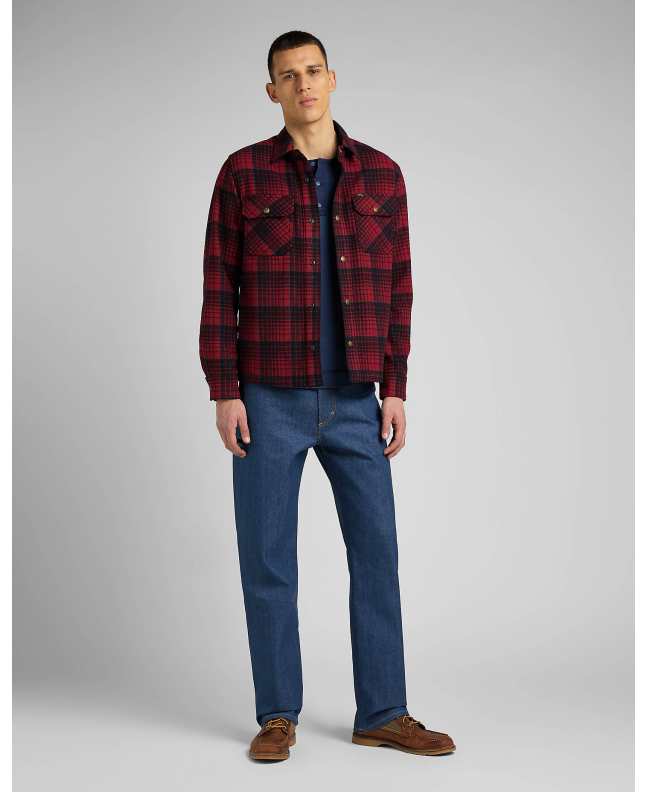 spezial madrid Lee 101 Wool Overshirt Salsa Red En línea