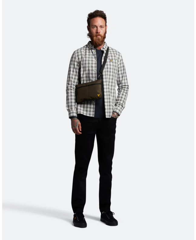 spezial madrid Lyle & Scott Check Poplin Shirt Mid Grey Marl Venta caliente