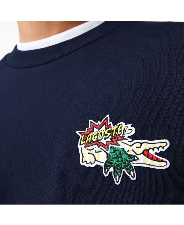 spezial madrid Lacoste Holiday Sweatshirt Organic Cotton Logo Dark Navy Ventas relámpago