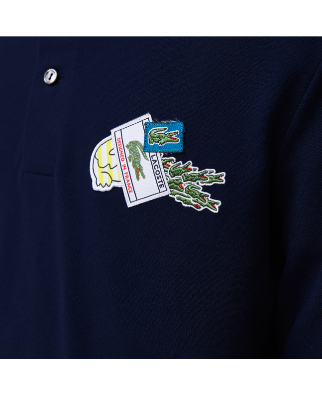 spezial madrid Lacoste Holiday Long Sleeved Polo crocodile badge Dark Navy Tienda