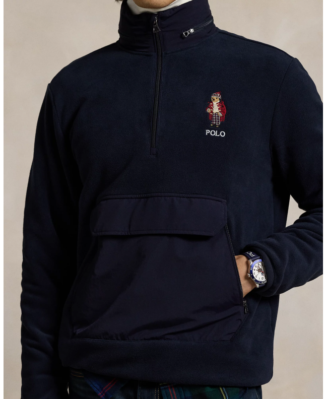 spezial madrid Polo Ralph Lauren Fleece Hybrid Hoodie Navy Envío gratis
