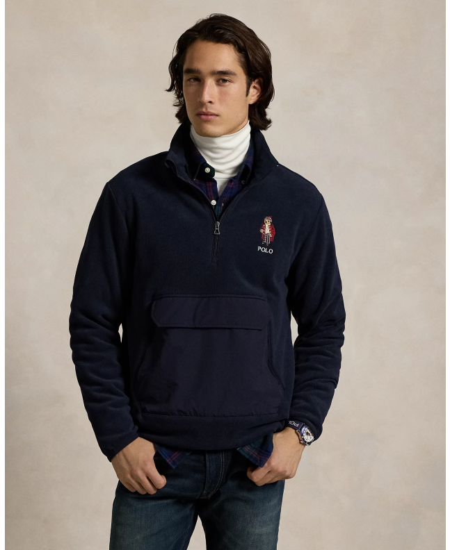 spezial madrid Polo Ralph Lauren Fleece Hybrid Hoodie Navy Envío gratis
