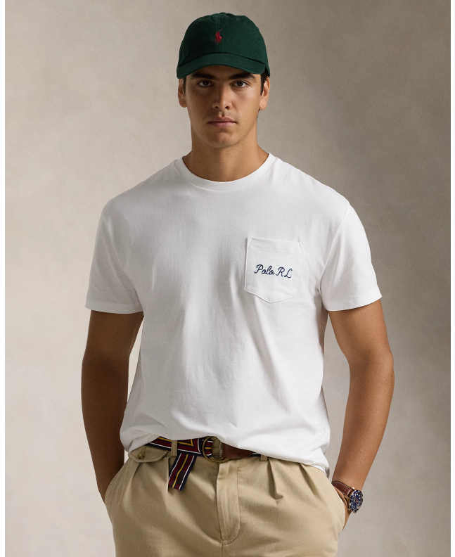 spezial madrid Polo Ralph Lauren Varsity Pocket Bear Tee White Últimos 3 días