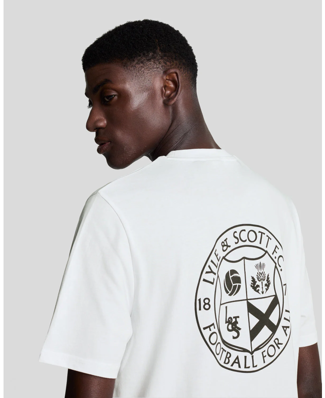 spezial madrid Lyle & Scott Football For All Graphic Tee White Tienda de fábrica