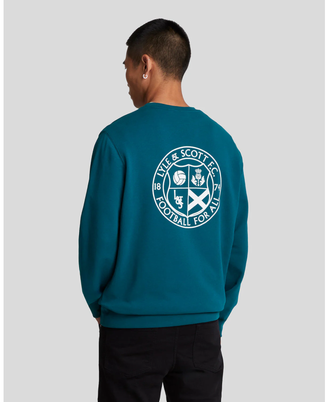 spezial madrid Lyle & Scott Football For All Graphic Crew Neck Sweatshirt Apres Navy Ahorra y exporta