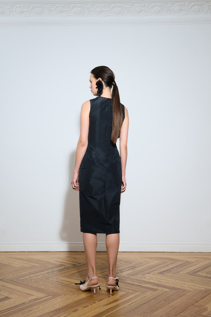 the 2nd skin co. Vestido de cóctel sin mangas con lazo Liquidación