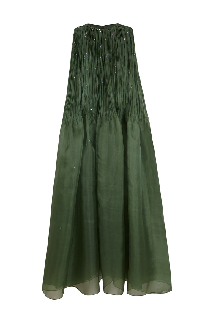 the 2nd skin co. Vestido midi de organza con cristales Rebajas online