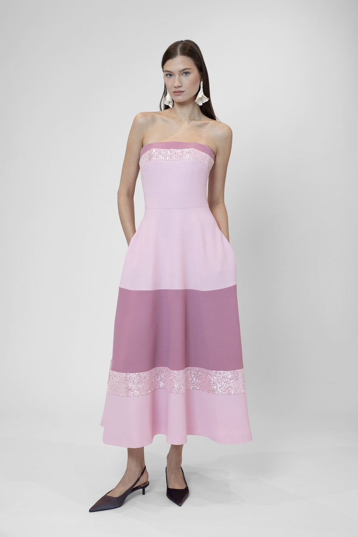 the 2nd skin co. Vestido midi strapless con lentejuelas Devoluciones gratuitas