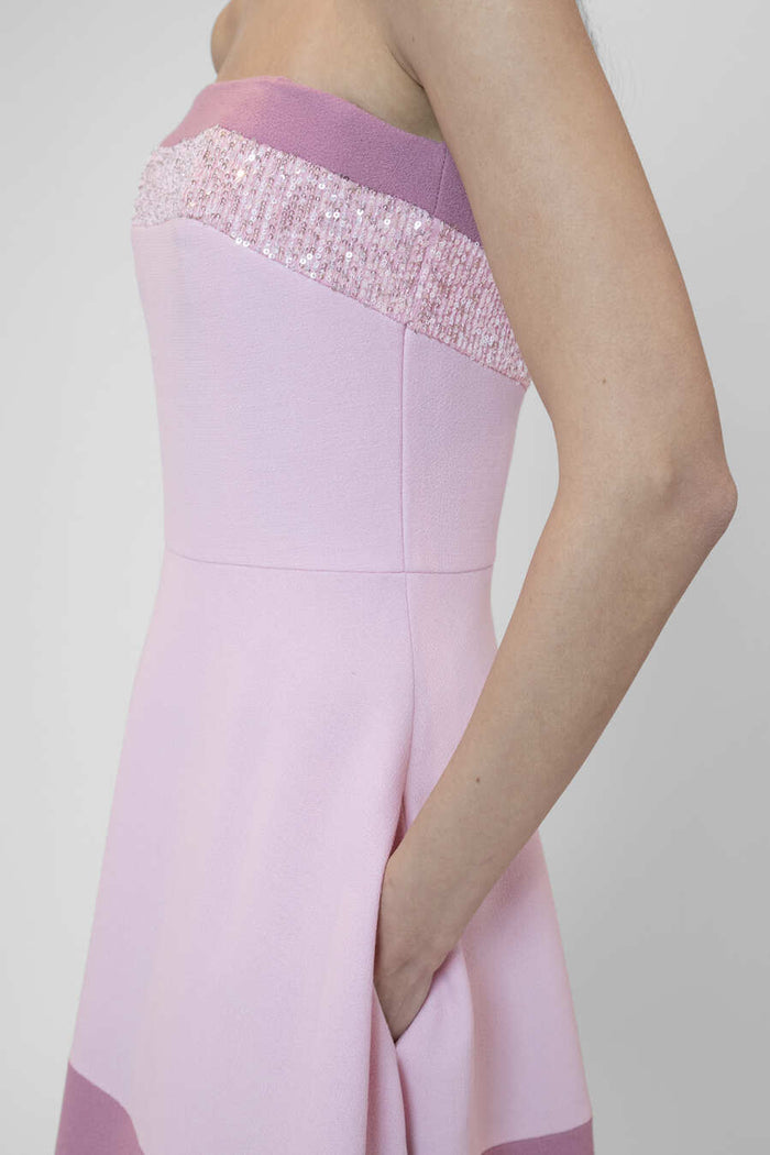 the 2nd skin co. Vestido midi strapless con lentejuelas Devoluciones gratuitas