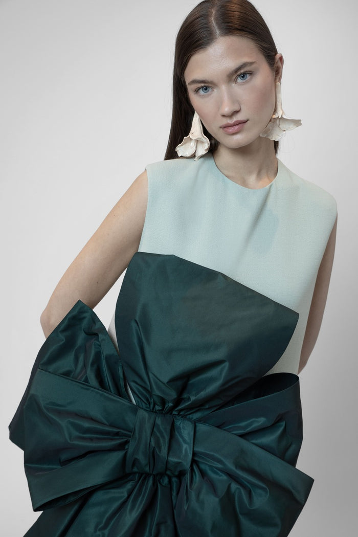 the 2nd skin co. Minivestido sin mangas con escote cuadrado y lazo Rebajas