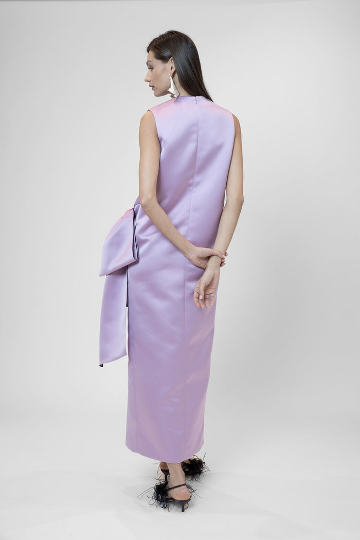 the 2nd skin co. Vestido midi sin mangas con lazo Rebajas de fábrica