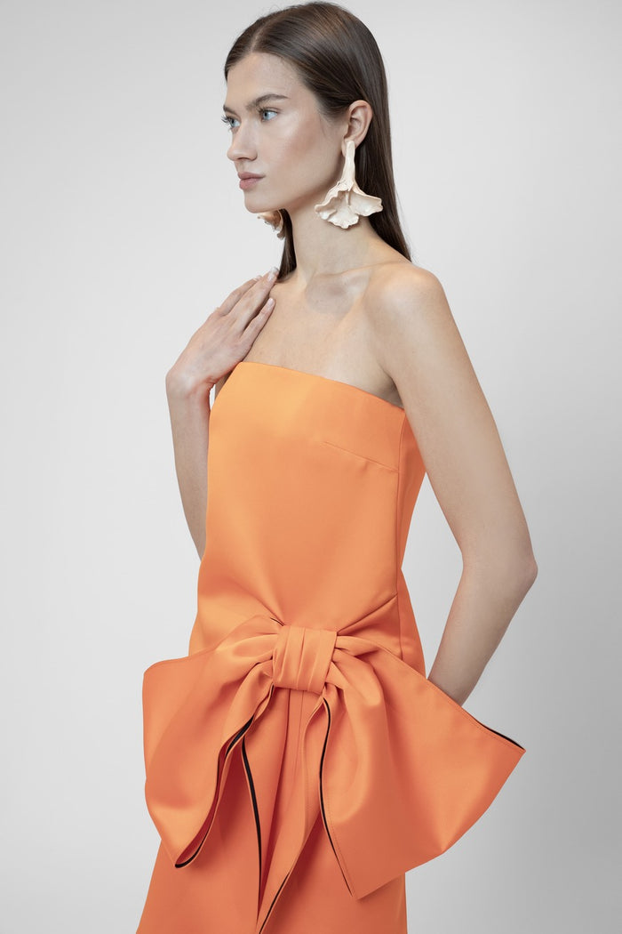 the 2nd skin co. Vestido midi sin tirantes con lazo Los más vendidos