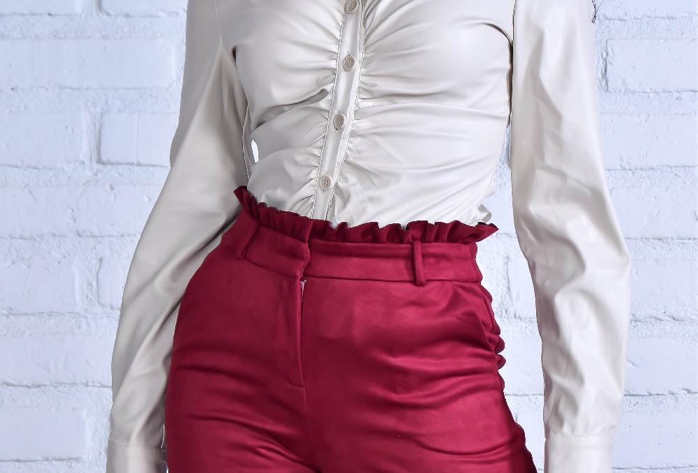 The New Black short terciopelo burgundy Tienda de fábrica
