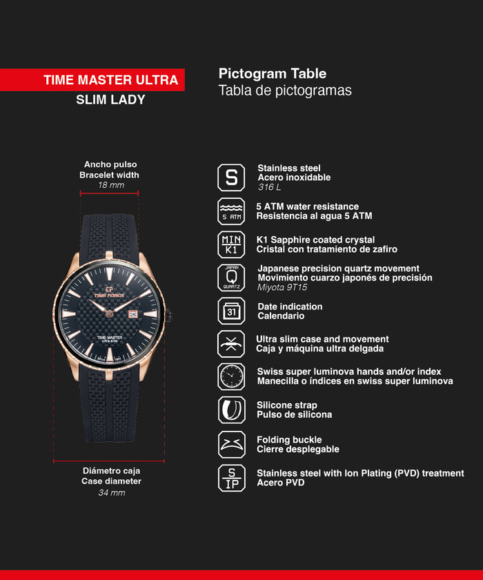 time force Time Master Ultra Slim Lady Ahorra y exporta