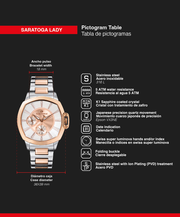 time force Saratoga Lady Envío internacional gratuito