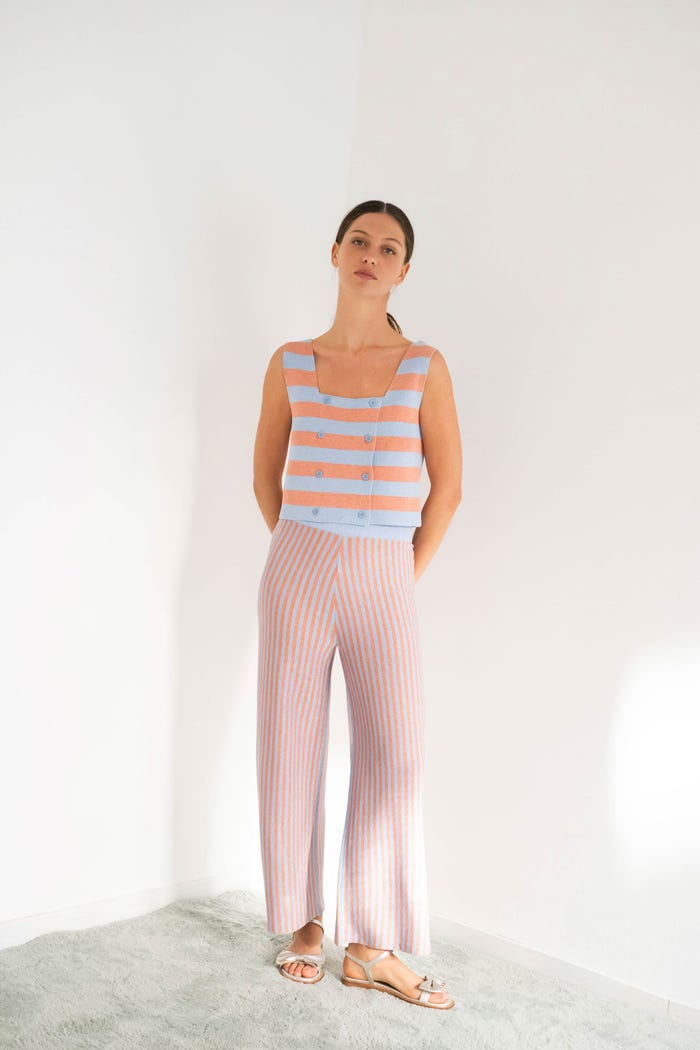tiny cottons TOP CON BOTONES A RAYAS Rebajas de fábrica