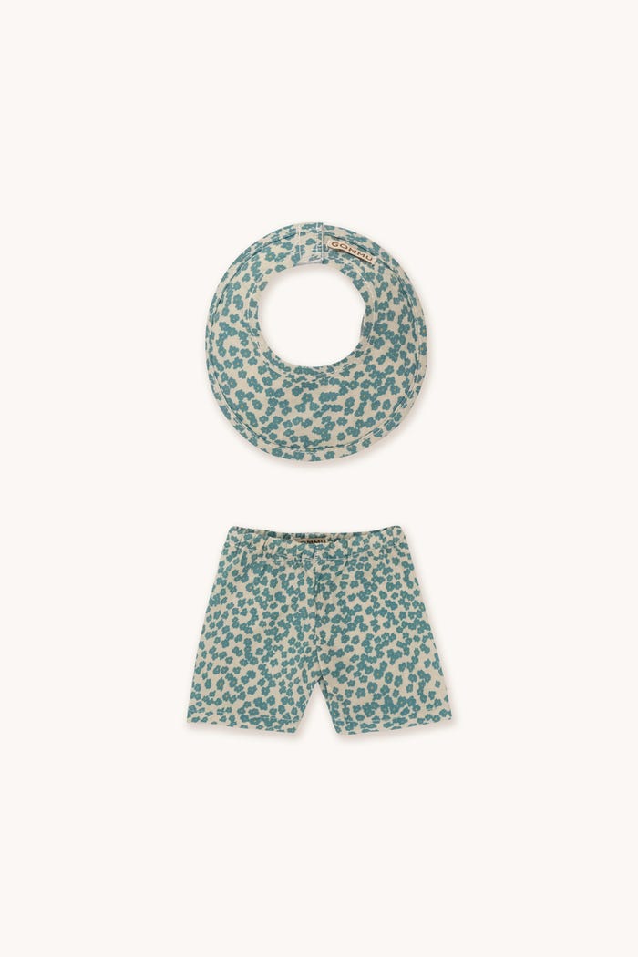 tiny cottons Gommu Flores Verdes - Pantalón & Babero