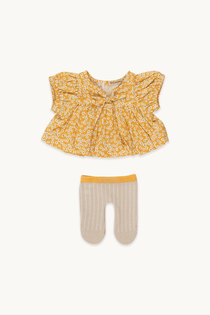 tiny cottons Gommu Flores Amarillas - Vestido & Medias Descuento por venta flash