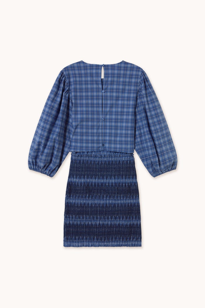 tiny cottons VESTIDO CON MANGA ABULLONADA A CUADROS Outlet online