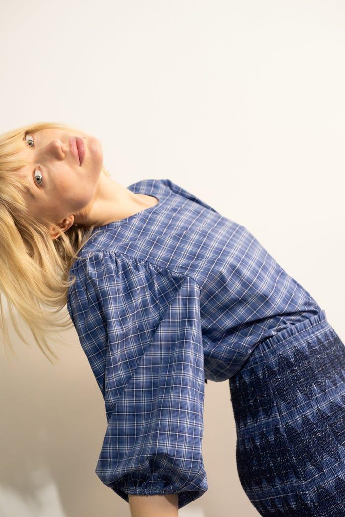 tiny cottons VESTIDO CON MANGA ABULLONADA A CUADROS Outlet online