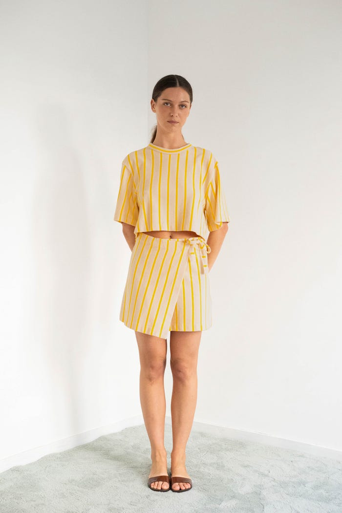 tiny cottons FALDA CORTA DE RIZO A RAYAS Rebajas online