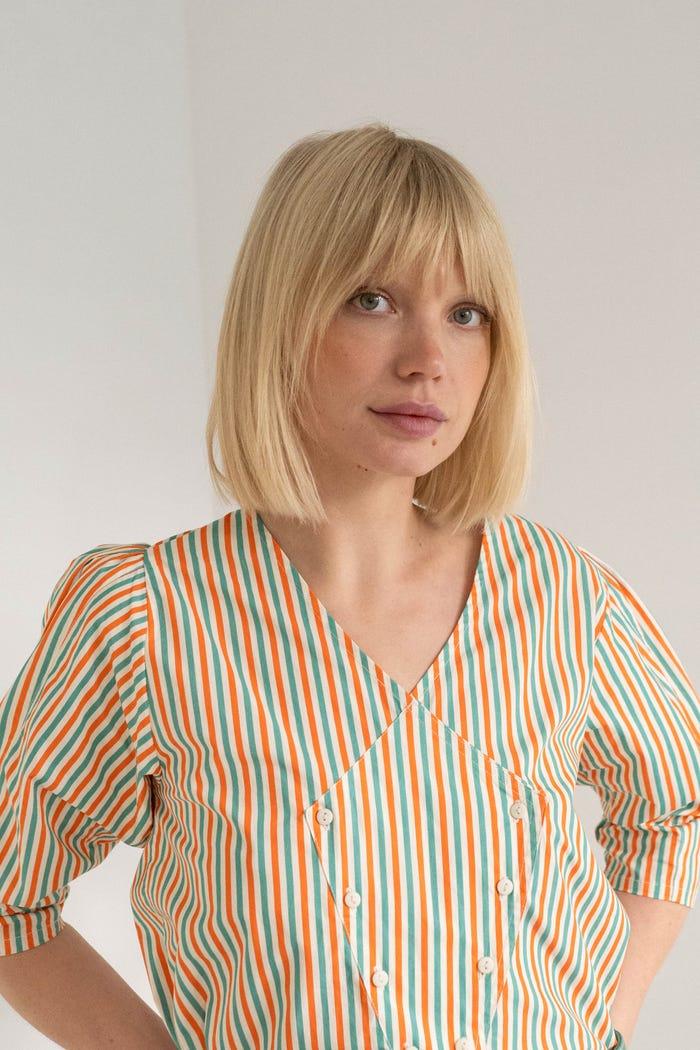 tiny cottons CAMISA CON CUELLO DE PICO A RAYAS Gran oferta