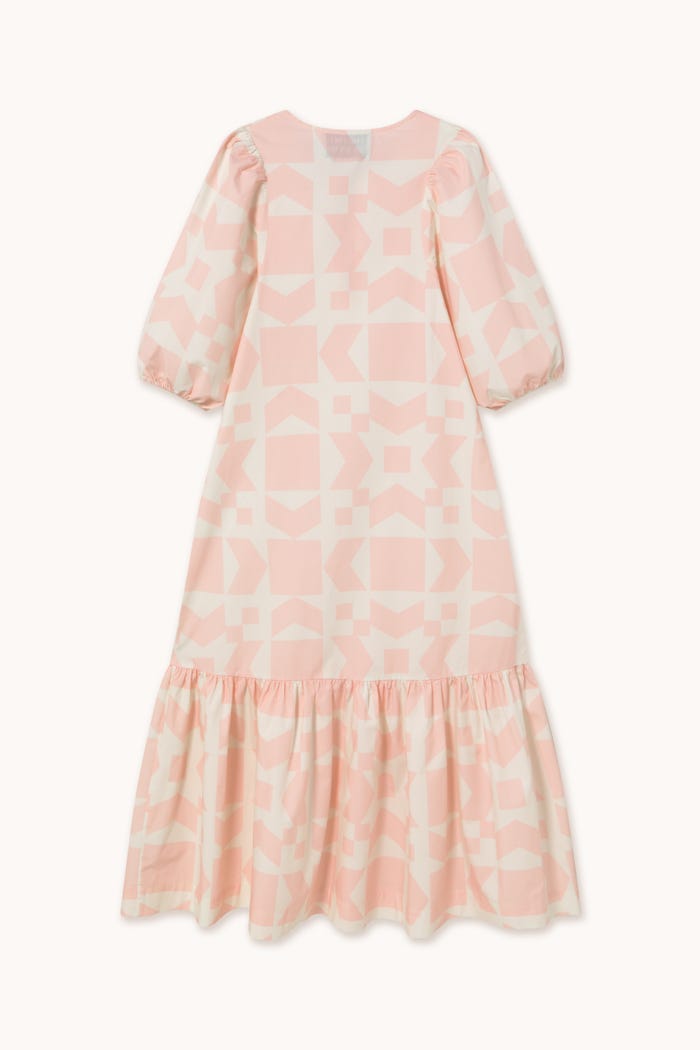 tiny cottons VESTIDO CON MANGA ABULLONADA GEOMETRIC Precio de fábrica