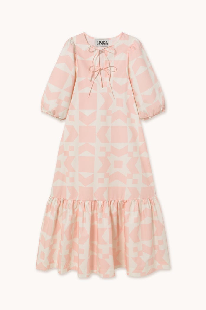 tiny cottons VESTIDO CON MANGA ABULLONADA GEOMETRIC Precio de fábrica