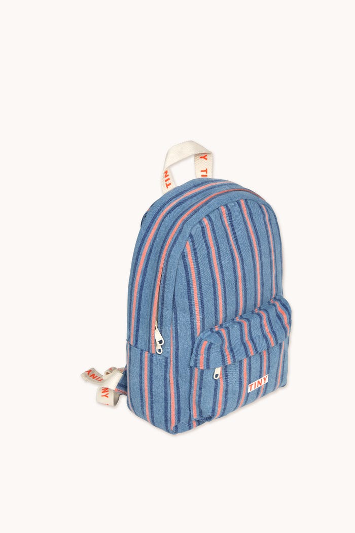tiny cottons MOCHILA STRIPES DENIM Oferta especial de fábrica