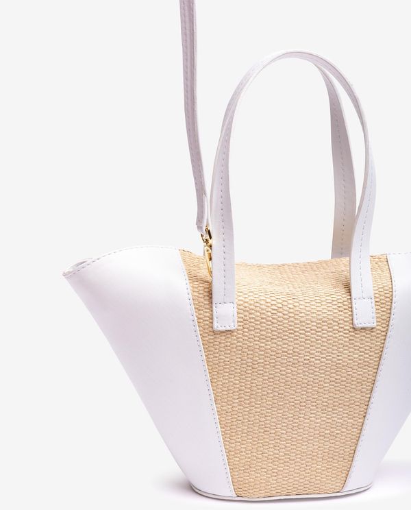 unisa Bolso pequeño de piel y rafia En línea
