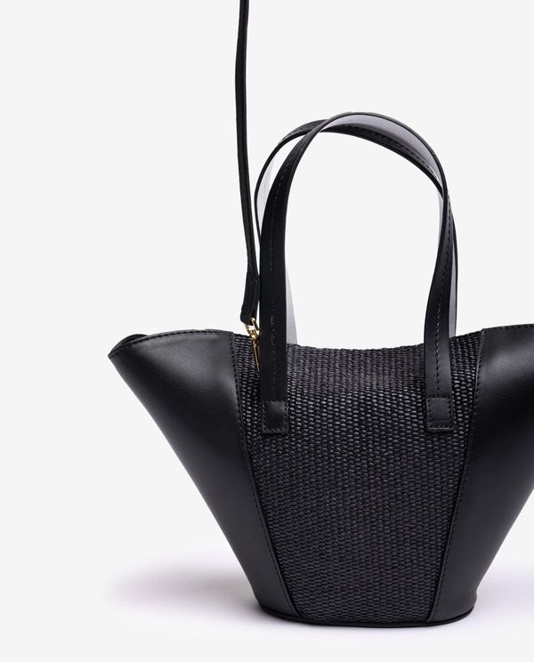 unisa Bolso pequeño de piel y rafia Outlet online