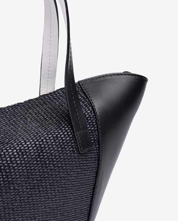 unisa Bolso pequeño de piel y rafia Outlet online