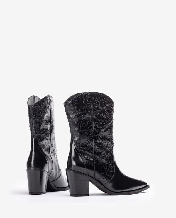 unisa Bota cowboy de piel grabada Tienda