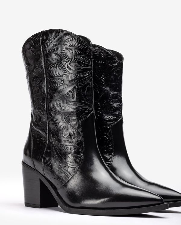 unisa Bota cowboy de piel grabada Tienda