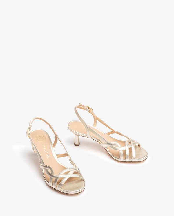 unisa Sandalia de vestir en piel metalizada Oferta exclusiva