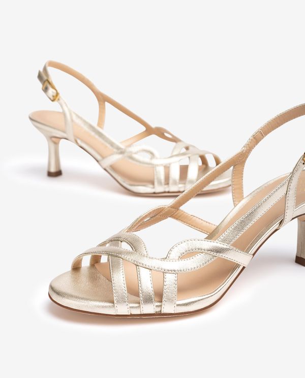 unisa Sandalia de vestir en piel metalizada Oferta exclusiva