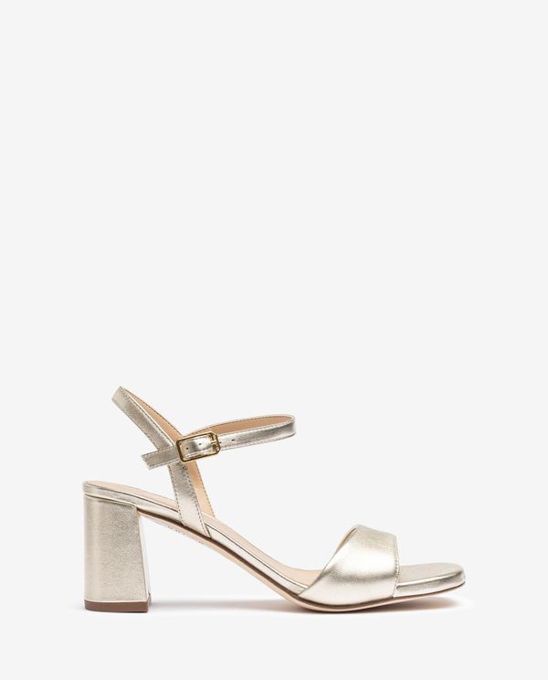 unisa Sandalia en piel metalizada Outlet