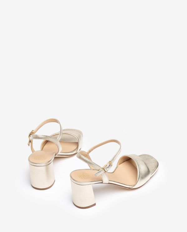 unisa Sandalia en piel metalizada Outlet