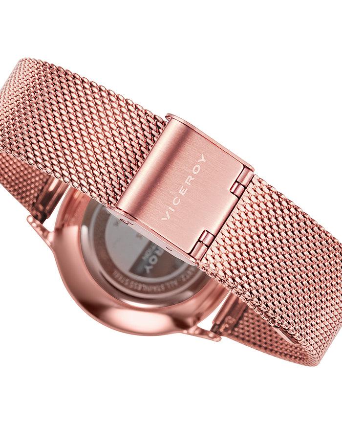 viceroy Reloj de mujer Kiss 3 agujas de acero IP rosa y malla milanesa Solo hoy